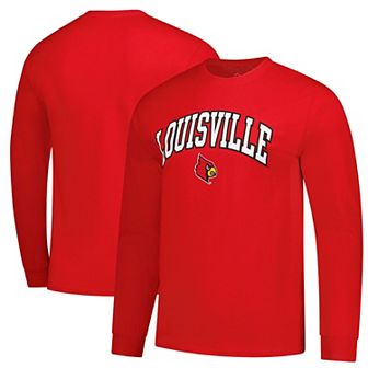 Men's Red Louisville Cardinals Logo Long Sleeve T-Shirt