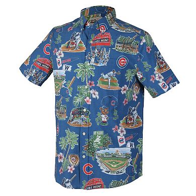 Men's Reyn Spooner Royal Chicago Cubs Scenic Tri-Blend Button-Down Shirt