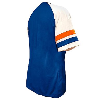 Women's Profile Royal New York Mets Arched Notch Neck T-Shirt
