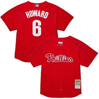 Men's Mitchell & Ness Ryan Howard Red Philadelphia Phillies Cooperstown Collection Batting Practice Jersey