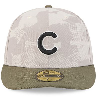 Men's New Era Light Beige/Olive Chicago Cubs 2025 Armed Forces Day 59FIFTY Fitted Hat