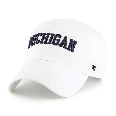Men's '47 White Michigan Wolverines Clean Up Adjustable Hat