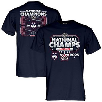 Youth Blue 84 Navy UConn Huskies 2025 NCAA Women's Basketball National Champions Bracket T-Shirt