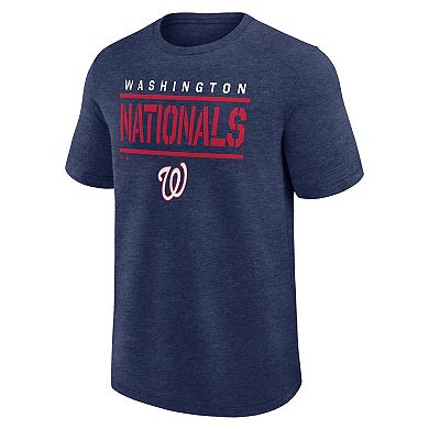 Men's Fanatics Heather Navy Washington Nationals Top Notch T-Shirt