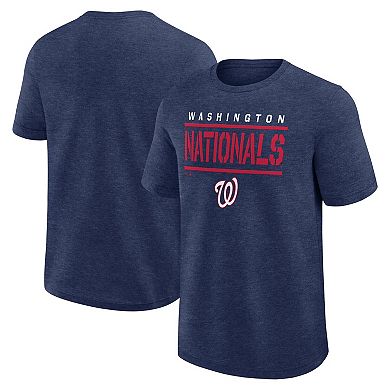 Men's Fanatics Heather Navy Washington Nationals Top Notch T-Shirt