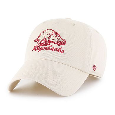 Men's '47 Natural Arkansas Razorbacks Vault Clean Up Adjustable Hat
