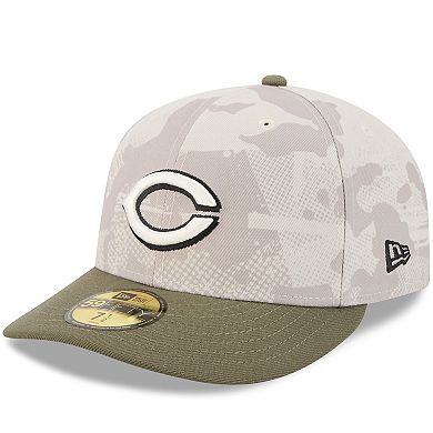 Men's New Era Light Beige/Olive Cincinnati Reds 2025 Armed Forces Day 59FIFTY Fitted Hat