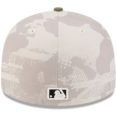 Men's New Era Light Beige/Olive Cincinnati Reds 2025 Armed Forces Day 59FIFTY Fitted Hat