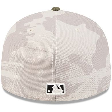 Men's New Era Light Beige/Olive Chicago White Sox 2025 Armed Forces Day 59FIFTY Fitted Hat