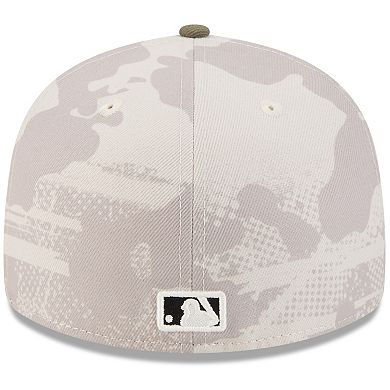 Men's New Era Light Beige/Olive Colorado Rockies 2025 Armed Forces Day 59FIFTY Fitted Hat
