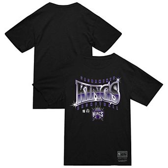 Men's Mitchell & Ness Black Sacramento Kings Worldwide Collection Glow Up T-Shirt