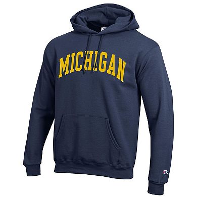 Men's Champion Navy Michigan Wolverines Basic Arch Fleece Pullover Hoodie