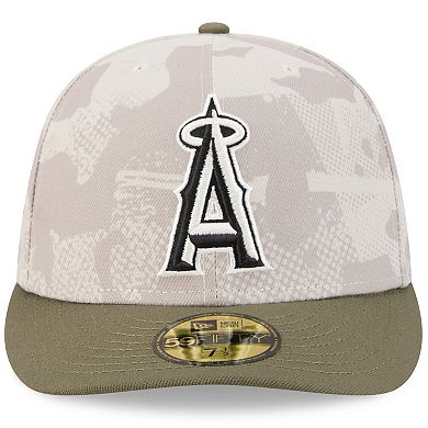 Men's New Era Light Beige/Olive Los Angeles Angels 2025 Armed Forces Day 59FIFTY Fitted Hat