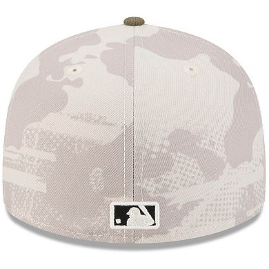 Men's New Era Light Beige/Olive Boston Red Sox 2025 Armed Forces Day 59FIFTY Fitted Hat