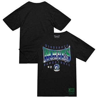 Men's Mitchell & Ness Black Minnesota Timberwolves Worldwide Collection Glow Up T-Shirt