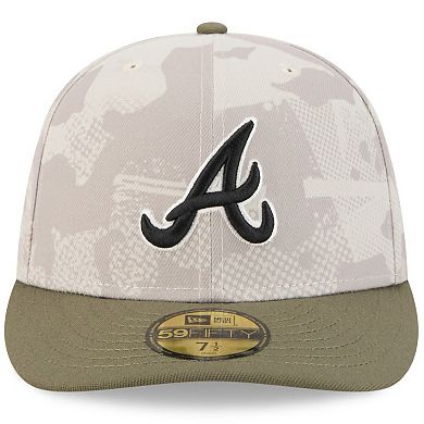Men's New Era Light Beige/Olive Atlanta Braves 2025 Armed Forces Day 59FIFTY Fitted Hat