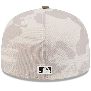 Men's New Era Light Beige/Olive Atlanta Braves 2025 Armed Forces Day 59FIFTY Fitted Hat