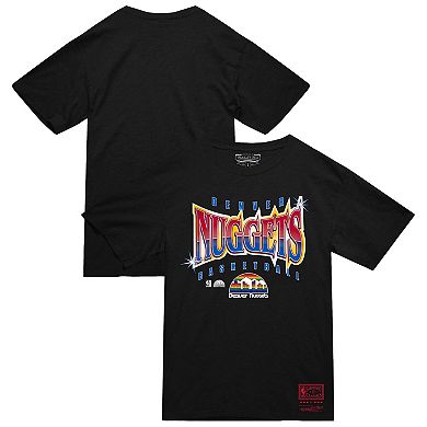 Men's Mitchell & Ness Black Denver Nuggets Worldwide Collection Glow Up T-Shirt