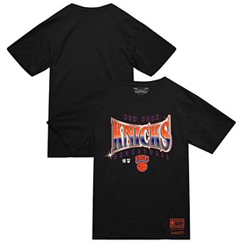 Men's Mitchell & Ness Black New York Knicks Worldwide Collection Glow Up T-Shirt
