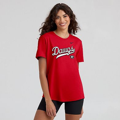 Women's Nike Red Georgia Bulldogs Local Script T-Shirt