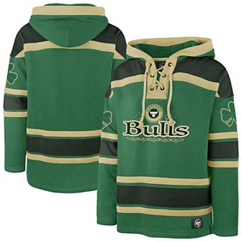 Men's�'47 Kelly Green Chicago Bulls McLucky Superior Lace-Up Pullover Hoodie