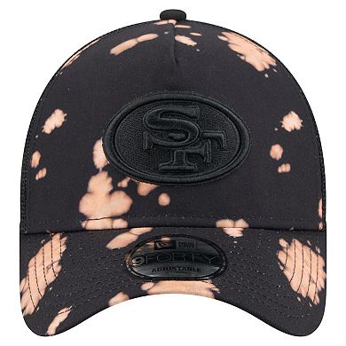 Men's New Era Black San Francisco 49ers Bleached 9FORTY A-Frame Adjustable Hat
