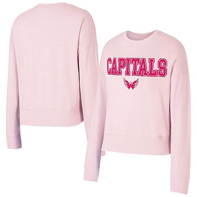 Women's Concepts Sport Pink Washington Capitals Tonal Pullover Sweatshirt