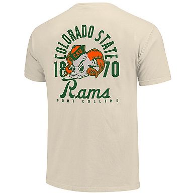 Men's Cream Colorado State Rams Comfort Colors Mascot Overlay T-Shirt