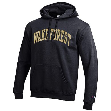 Men's Champion Black Wake Forest Demon Deacons Basic Arch Fleece Pullover Hoodie