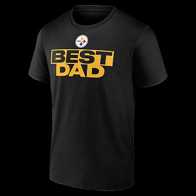 Men's Black Pittsburgh Steelers Best Dad T-Shirt