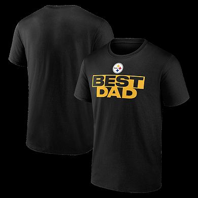 Men's Black Pittsburgh Steelers Best Dad T-Shirt