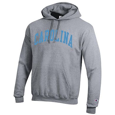 Men's Champion Heather Gray North Carolina Tar Heels Basic Arch Fleece Pullover Hoodie