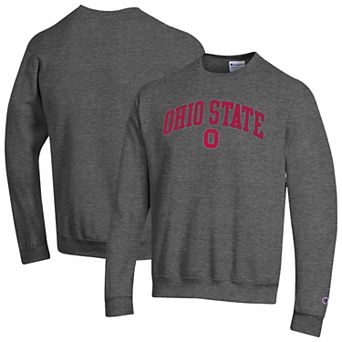 Men's Champion® Heather Charcoal Ohio State Buckeyes Arch Over Logo Pullover Sweatshirt