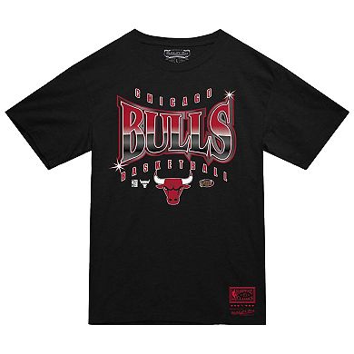 Men's Mitchell & Ness Black Chicago Bulls Worldwide Collection Glow Up T-Shirt