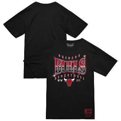 Men's Mitchell & Ness Black Chicago Bulls Worldwide Collection Glow Up T-Shirt