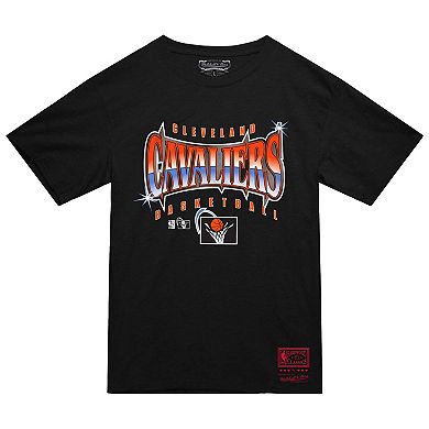 Men's Mitchell & Ness Black Cleveland Cavaliers Worldwide Collection Glow Up T-Shirt