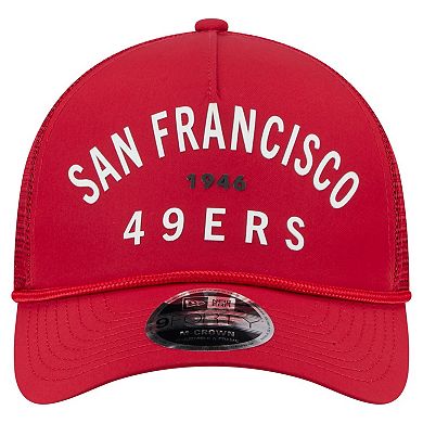 Men's New Era Scarlet San Francisco 49ers Active Minimalist M-Crown A-Frame 9FORTY Adjustable Hat