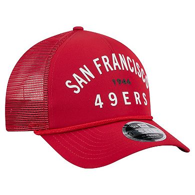 Men's New Era Scarlet San Francisco 49ers Active Minimalist M-Crown A-Frame 9FORTY Adjustable Hat