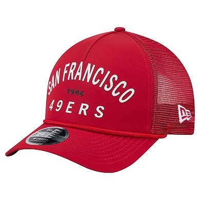 Men's New Era Scarlet San Francisco 49ers Active Minimalist M-Crown A-Frame 9FORTY Adjustable Hat