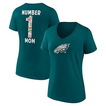 Women's�Fanatics Midnight Green Philadelphia Eagles Plus Size Mother's Day Floral V-Neck T-Shirt