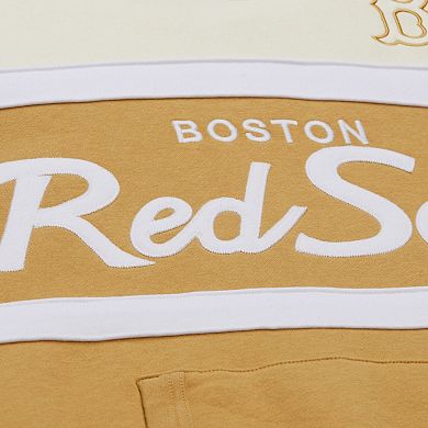 Men's Mitchell & Ness Tan/Cream Boston Red Sox Head Coach Pullover Hoodie