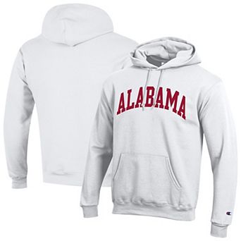 Men's Champion White Alabama Crimson Tide Basic Arch Fleece Pullover Hoodie