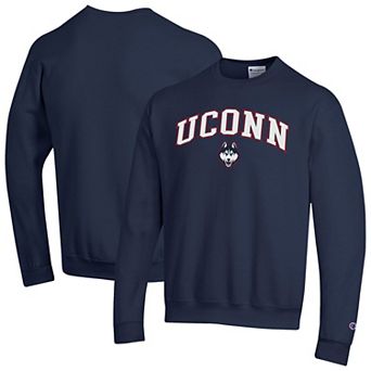 Men's Champion® Navy UConn Huskies Arch Over Logo Pullover Sweatshirt