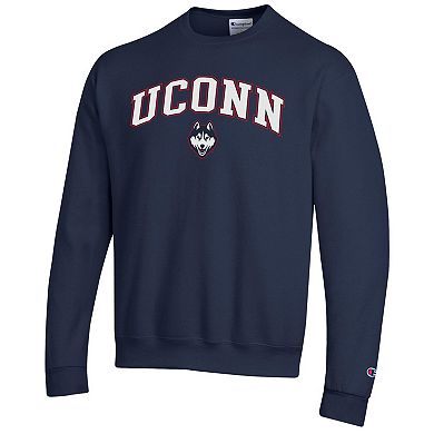 Men's Champion® Navy UConn Huskies Arch Over Logo Pullover Sweatshirt