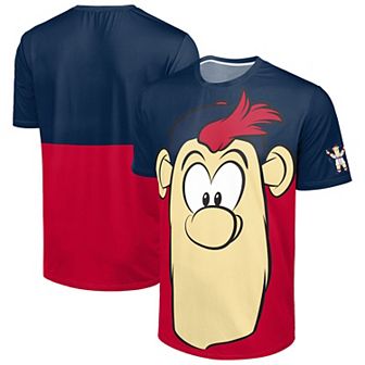Men's FOCO Navy/Red Atlanta Braves Big Logo Mascot T-Shirt