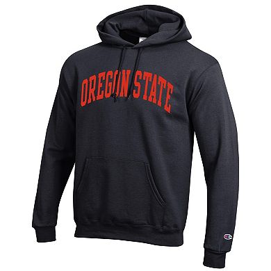 Men's Champion Black Oregon State Beavers Basic Arch Fleece Pullover Hoodie
