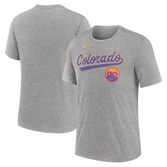 Men's Nike Heather Charcoal Colorado Rockies 2025 City Connect Tri-Blend T-Shirt