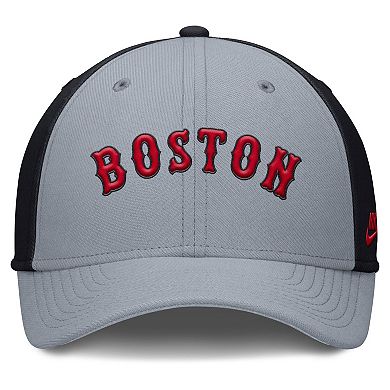 Men's Nike Gray/Navy Boston Red Sox Rise Swoosh Performance Flex Hat
