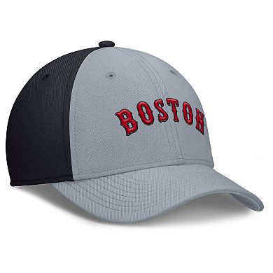 Men's Nike Gray/Navy Boston Red Sox Rise Swoosh Performance Flex Hat