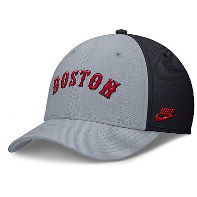 Men's Nike Gray/Navy Boston Red Sox Rise Swoosh Performance Flex Hat